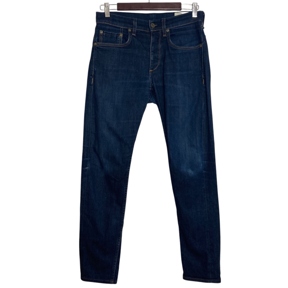 Rag & Bone Jeans Mens 30 x 28 Dark Blue Selvedge Standard Issue Skinny Leg Fit 1